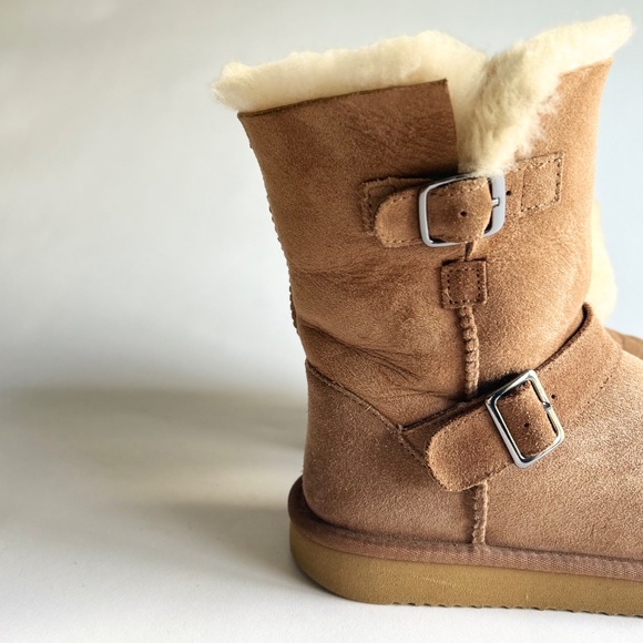 Unbranded Tan Suede Genuine Leather Sheepskin Lining Mid Calf Boots size 9 - Picture 2 of 14